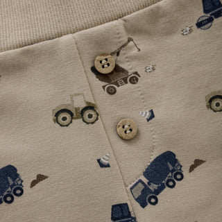 Bambus-Baumwolle Hose Oxford Tan mit Baggerprint von Minymo