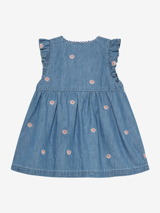 Babykleid Denim mit Blumenstickerei von Minymo