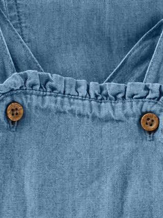 Latzhose Denim mit Blumenstickerei von Minymo