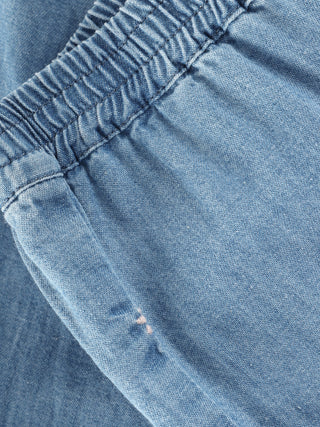 Lange Babyhose Denim mit Blumenstickerei von Minymo