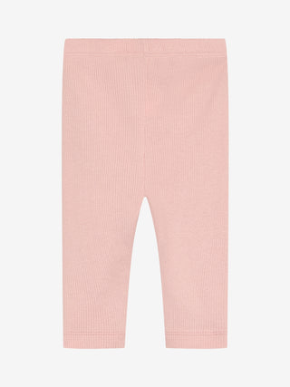 Modal Rib Leggings Silver Pink Rosa Minymo