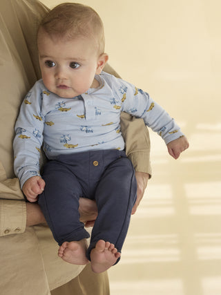 Baumwollhose Odyssey Gray Blau von Minymo
