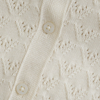 Strickjacke White Swan Weiss von Minymo