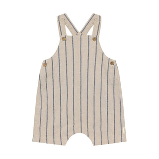 Kurze Baby-Latzhose White Pepper gestreift von Minymo