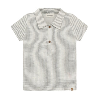 Musselin Babyhemd White Pepper gestreift von Minymo