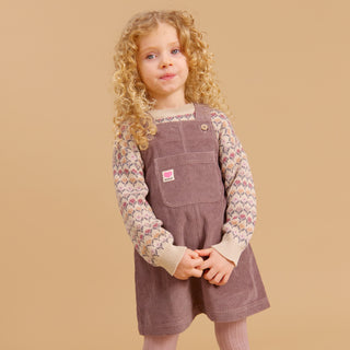Cord Latzkleid Pinafore Caroline Plum Truffle von Wheat