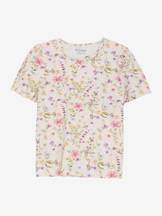 T-Shirt Weiss mit Blumenmuster von Minymo