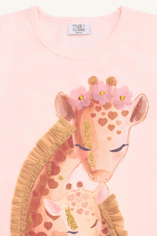 T-Shirt Rosa mit Giraffenprint von Hust & Claire