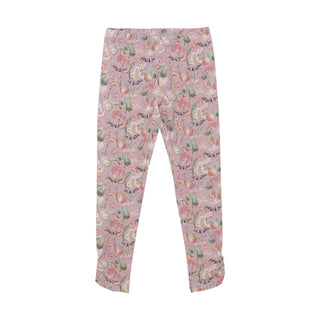 Leggings Lila mit Blumen- und Früchteprint von Minymo