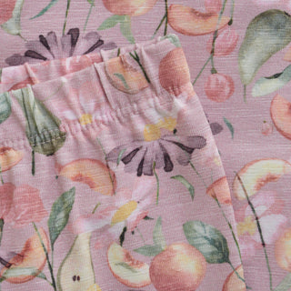 Leggings Lila mit Blumen- und Früchteprint von Minymo