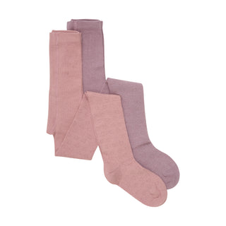 Strumpfhose 2er Set Violett-Rosa von Minymo