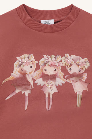 Pullover Sicilia Magic Dry Rose mit Feenprint von Hust & Claire