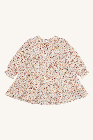 Langarm-Kleid Karoline Beige mit Blumenmuster von Hust & Claire