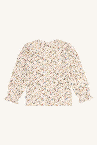Modal-Baumwollshirt Alma Beige mit Blumenprint von Hust & Claire