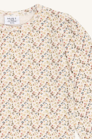 Modal-Baumwollshirt Alma Beige mit Blumenprint von Hust & Claire