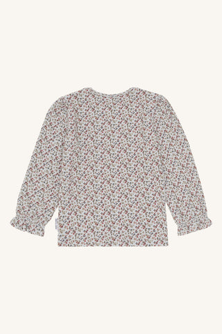 Modal-Baumwollshirt Alma Hellblau mit Blumenprint von Hust & Claire