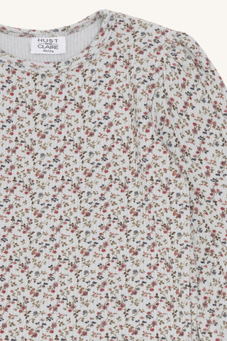 Modal-Baumwollshirt Alma Hellblau mit Blumenprint von Hust & Claire