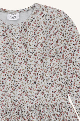 Modal-Baumwollkleid Donna Hellblau mit Blumenprint von Hust & Claire