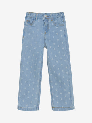 Jeans Hose Hellblau mit Gänseblümchen von Minymo