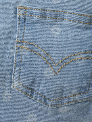 Jeans Hose Hellblau mit Gänseblümchen von Minymo