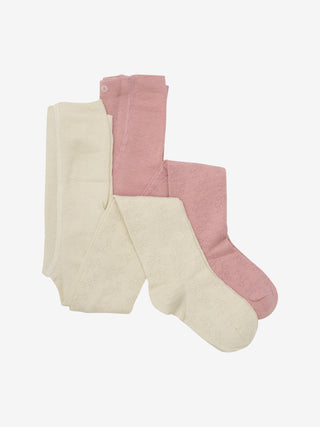 Strumpfhose 2er Set Beige-Rosa von Minymo