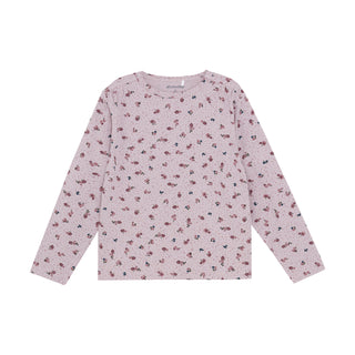 Langarm Shirt Rosa mit Blumenmuster von Minymo