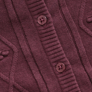 Strickjacke für Kinder Rose Brown mit Rüschen von Minymo