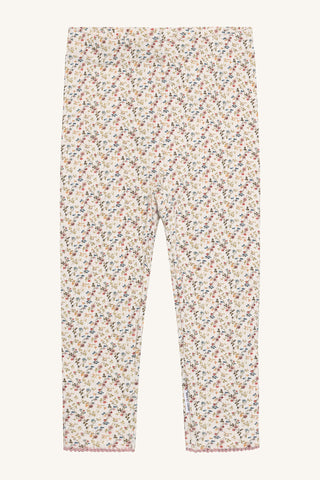 Modal-Baumwollleggings Lisa Beige mit Blumenprint von Hust & Claire