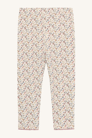 Modal-Baumwollleggings Lisa Beige mit Blumenprint von Hust & Claire