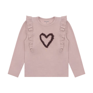 Langarm Shirt Fawn Lila mit Herz von Minymo