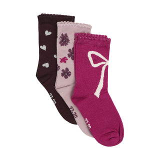 Baumwolle Socken 3er Pack Lila-Violette-Pink von Minymo