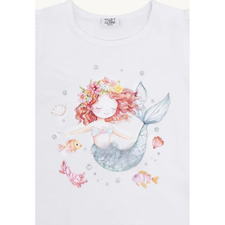 T-Shirt Alma Weiss mit Meerjungrau von Hust & Claire