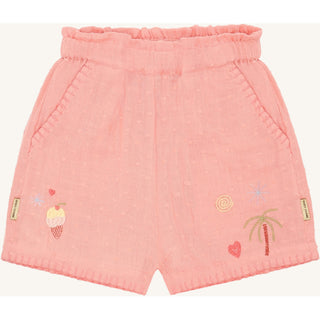 Musselin Shorts Helena Dobby Shell Rosa mit Stickereien von Hust & Claire