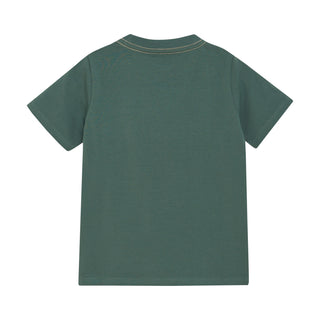 T-Shirt Dark Forest Grün mit Police-Print von Minymo
