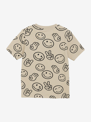 T-Shirt Beige mit Smileyprint von Minymo