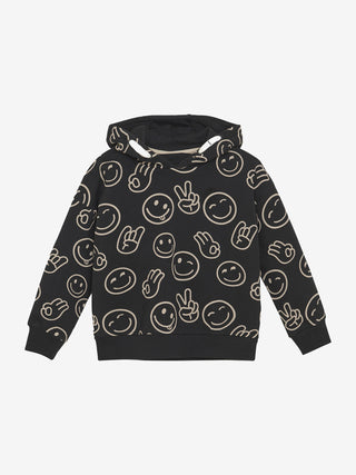 Hoodie Schwarz mit Smileyprint von Minymo