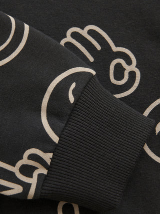 Hoodie Schwarz mit Smileyprint von Minymo