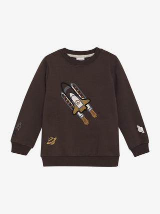 Sweater Braun mit Raketenprint von Minymo