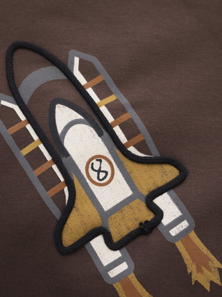 Sweater Braun mit Raketenprint von Minymo