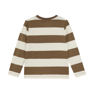 Langarm Shirt Chocolate Chip Braun-Weiss gestreift von Minymo