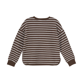Pullover Chocolate Chip Braun-Weiss gestreift von Minymo