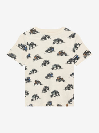 T-Shirt White Swan Beige mit Autoprint von Minymo