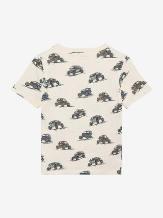 T-Shirt White Swan Beige mit Autoprint von Minymo