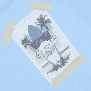 T-Shirt Polaris Star Blau mit Surfbrettprint von Minymo