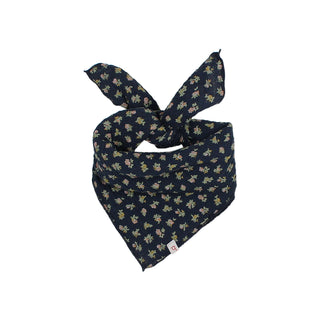 Musselin Bandana Navy Blau mit Blumenprint von Búho Barcelona