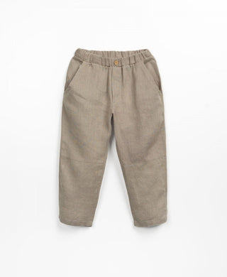 Leinenhose für Kinder Khaki-Braun von Play Up