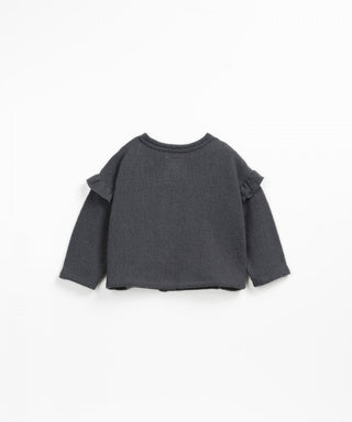 Cardigan mit Rüschenärmel Shadow Schwarz für Kleinkinder von Play Up