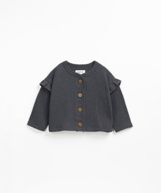 Cardigan mit Rüschenärmel Shadow Schwarz für Kleinkinder von Play Up