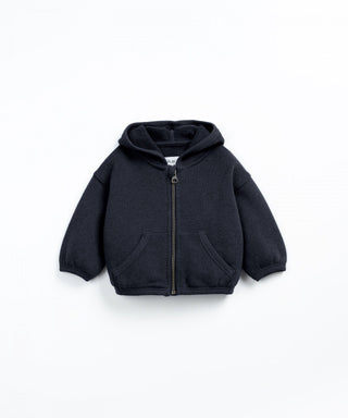 Fleece Kapuzenjacke für Kleinkinder Grafite Schwarz von Play Up