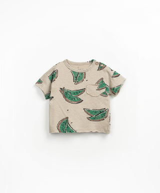 Baby T-Shirt Dunkelbeige mit Melonenprint von Play Up